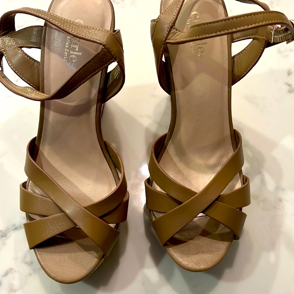 Charles David 4 inch sexy wedge heel - neutral and can be dressed up or down